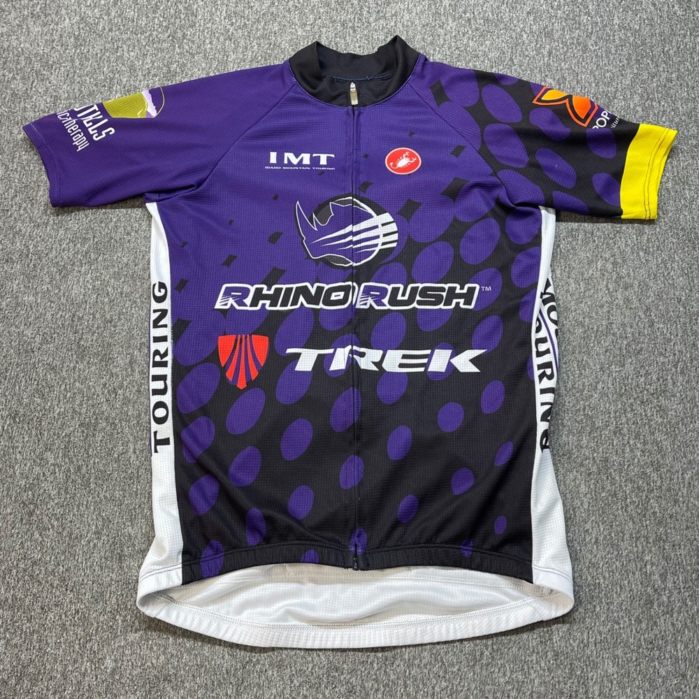 Castelli Rhino Rush Trek Cycling Jersey Mens Medium Purple Black Full Zip USA